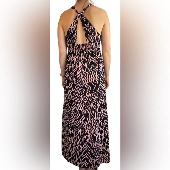 Studio  by Yde Black and Pink Aztec Maxi Dress Ladies M - Picture 3 of 16